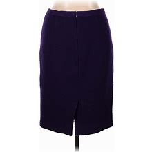 Boden Wool Skirt: Purple Jacquard Bottoms - Women's Size 12 Tall
