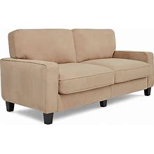 Serta Palisades Upholstered Sofas For Living Room Modern Design Couch, Straight Arms, Soft Fabric Upholstery, Tool-Free Assembly, 73" Sofa, Sand