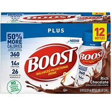 Boost Plus Chocolate Oral Supplement, 8 Oz. Bottle, Case-24