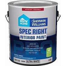 HGTV HOME By Sherwin-Williams Eggshell Ultra White Tintable Latex Interior Paint (1-Gallon) | HG5249205-16