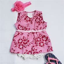 Stylbase Dresses | Tropical Print Sundress Bodysuit Size 3-6 m | Color: Pink | Size: 3-6Mb