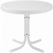 Gracie Retro 20Inch Metal Outdoor Side Table Alabaster White
