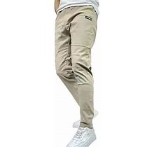 Ierhent Men's Pants Men's Elastic Bottom Jogger Sweatpants With Pockets Khaki,35