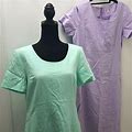 Chadwicks Dresses | Nwot- Two (2)Chadwicks Short- Sleeve Linen Dresses-Size 12 | Color: Green/Purple | Size: 12