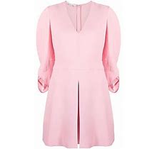 V-Neck Front-Pleat Dress - Women - Viscose - 42 - Pink