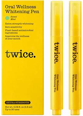 Twice Oral Wellness Extra Strength Tooth Whitening Pen - Gentle, Sensitive Teeth Whitening Pens - Professional, On-The-Go, Or At Home Use! Easy