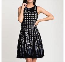 Nic+Zoe Dresses | Nic+Zoe Sleeveless Print Knit Fit And Flare Dress | Color: Black/Blue | Size: M