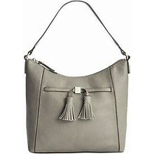 Giani Bernini Pebble Grey Leather Medium Hobo/Shoulder Bag With