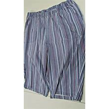 Women's Size 18W Blue Striped Stretch Waist Capri By Blair