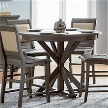 Progressive Furniture Willow 48" Round Wood Counter Height Dining Table In Gray