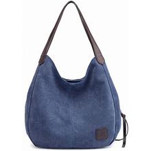 Arealer Women Canvas Shoulder Bag Handbag Multi-Pockets Vintage Totes Hobo Bags
