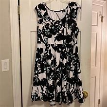 Torrid Dresses | Amazing Black, White, With Touches Of Turquoise Floral Dress! | Color: Black/White | Size: 3X