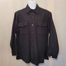 Naval Clothing Factory Shirts | Vintage Black Us Navy Wool Button Down Shirt | Color: Black | Size: 16 1/2