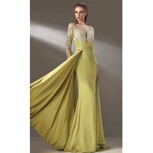 MNM Couture - K3893 Long Sleeves Sheath Evening Dress