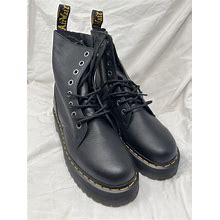 Dr. Martens Jadon Platform Leather Boot Black Polished Smooth Uk 10 Us 11 (Cl852