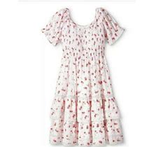Loveshackfancy Target Cosette Smocked Dress White Pink Floral 1X New