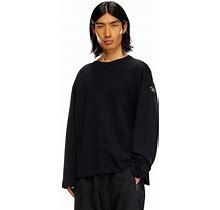 DIESEL Oversized Sweatshirt With Metallic Logo - Black - Sweatshirts Size S