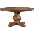 Alpine Furniture Kensington Round Pine Wood Dining Table In Reclaimed Natural