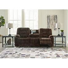 Signature Design By Ashley 87" Reclining Sofa Polyester In Brown | 42 H X 87 W X 38 D In | Wayfair 7450289