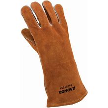 RADNOR Large 14" Brown Premium Cowhide Cotton Lined Right Hand Only Welders Glove -64057634