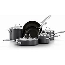 Calphalon Hard Anodized Non-Stick 10-Pc. Cookware Set | Black | One Size | Cookware Cookware Sets | Heat Resistant Handle|Non-Stick