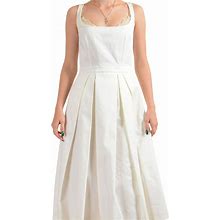 Dsquared2 Dresses | Dsquared2 Women's White Pleated Sundress Fit & Flare Dress Us S It 40 | Color: White | Size: S