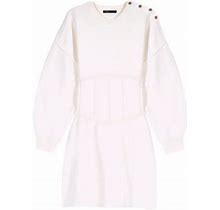 Maje Women's Corset-Effect Jumper Dress - White - Size 6