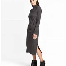 A New Day Dresses | Mock Turtleneck Belted Knit Midi Dress | Color: Gray | Size: Xs