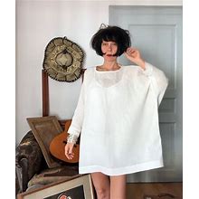 Plus Size Clothing - Linen Dress - Linen Womens Clothing - White Linen Tunic - Linen White Kaftan - White Linen Top - Womens Plus Sizes 3X