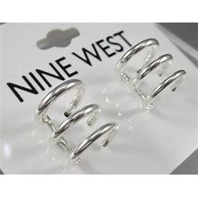 New NINE WEST Silver Tone Pierced Post Pierced Earrings 59J