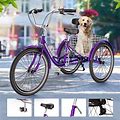 Docred Adult Tricycle 7 Speed 24"/26" Three Wheel Bike With Basket