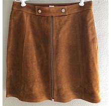 Gap Skirts | Gap Leather Zip Mini Skirt - Nwt's 8 Tall | Color: Cream/Tan | Size: 8