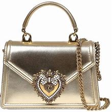 Dolce & Gabbana Bag In Nappa Leather With Jeweled Heart - Metallic - Crossbody Bags One Size