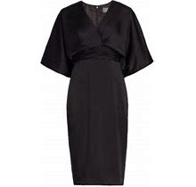 Theia Women's V-Neck Satin Dress - Black - Size 0