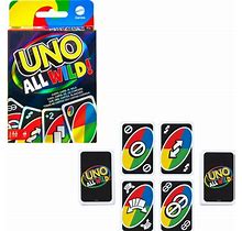 Mattel Uno All Wild Card Game For Family Night No Matching Colors Or Numbers Because All Cards Are Wild Size 7