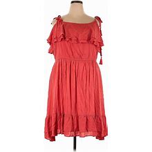 Torrid Casual Dress Ruffles Sleeveless: Red Dresses - Women's Size 3X Plus