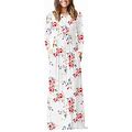 Frontwork Long Sleeve Boho Floral Maxi Dress For Women Vintage Evening Party Long Dress Casual Loose Dress With Pockets Winter Basic Long Dresses