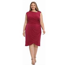 Plus Size London Times Asymmetrical Sheath Dress, Women's, Size: 16 W, Purple