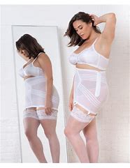 Image result for Plus Size Womens High Waist Open Bottom Girdle W Garters By Rago In White (Size M)
