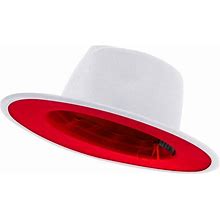 Jingsha Fedora Hats For Men & Women Wide Brim Fedora Felt Panama Hat Men's Dress Hats With Belt Buckle