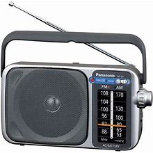 Panasonic Portable AM / FM Radio Battery Operated Analog Radio AC Powered Silver (RF-2400D)