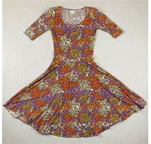 Lularoe Womens Tiered A Line Dress Size Xs Short Sleeve Multicolored