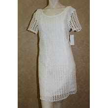 CITY STUDIO Womens NWT White Lace Net Fit + Flare Dress Juniors NWT ___ R6D3