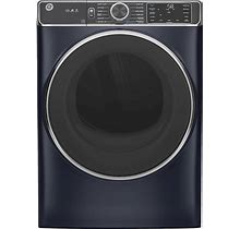 GE - 7.8 Cu. Ft. 12-Cycle Electric Dryer With Steam - Sapphire Blue
