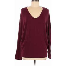 Enti Clothing Long Sleeve Top Burgundy V Neck Tops - Women's Size Medium