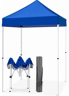 Eagle Peak 5X5 Pop Up Canopy Tent Instant Outdoor Canopy Easy Set-Up Straight Leg Folding Shelter, Blue