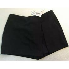 Aqua Womens Black Dress Shorts Size Small Skirt Front Slit Skort Zip