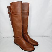 Inc International Concepts Shoes | Inc International Concepts Women's Ameliee Faux Leather Riding Boots 10m | Color: Brown | Size: 10m