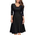 Hot6sl Women Dresses, Fashion Sexy Women Patchwork Skull Lace Splicing 3/4 Sleeve Vintage Party Dress Hot25sl4487166