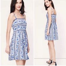 Loft Dresses | Ann Taylor Loft Blue And White Sundress | Color: Blue/White | Size: 2